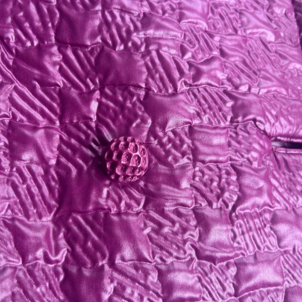 60s Neiman Marcus Vintage Quilted Purple Coat - Picture 5 of 11
